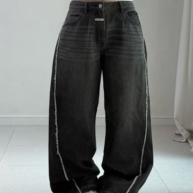 마리떼 흑청 팬츠