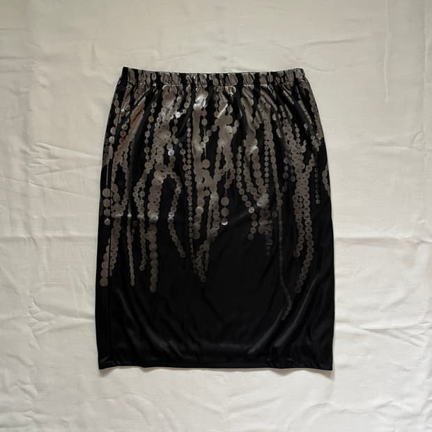 line 6 bead string print skirt