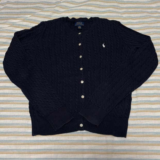 Polo Ralph Lauren 여자 주니어 미니케이블 가디건 L