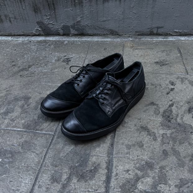 요지야마모토 뿌르옴므 레더 스웨이드 도킹 더비슈즈