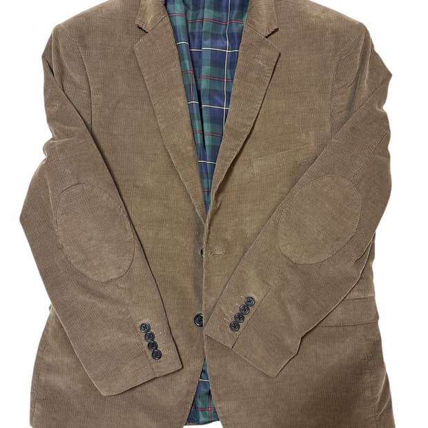 브라운 코듀로이 패치 블레이저