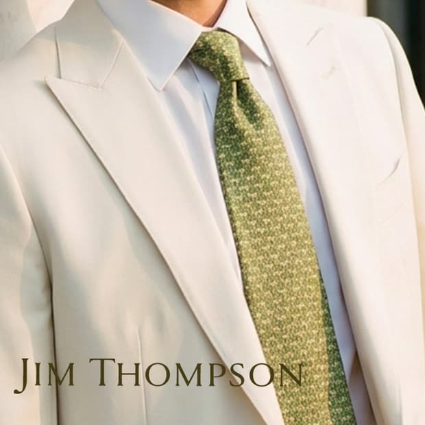 짐톰슨 넥타이 연두 코끼리 패턴 A+~A등급 K2490