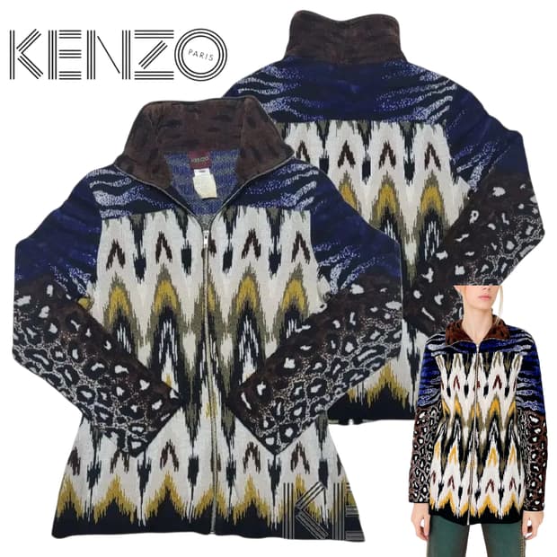(여성 55 M) 80s 겐조니트집업 겐조자켓 kenzo 겐조빈티지니트