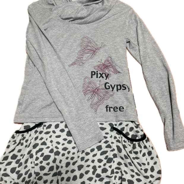 빈티지 호피 나시 오프숄더 상의