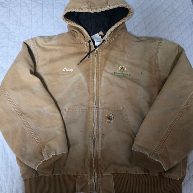 [2XL] 00s 빈티지 칼하트 j130 트래쉬드 페이드 워크자켓