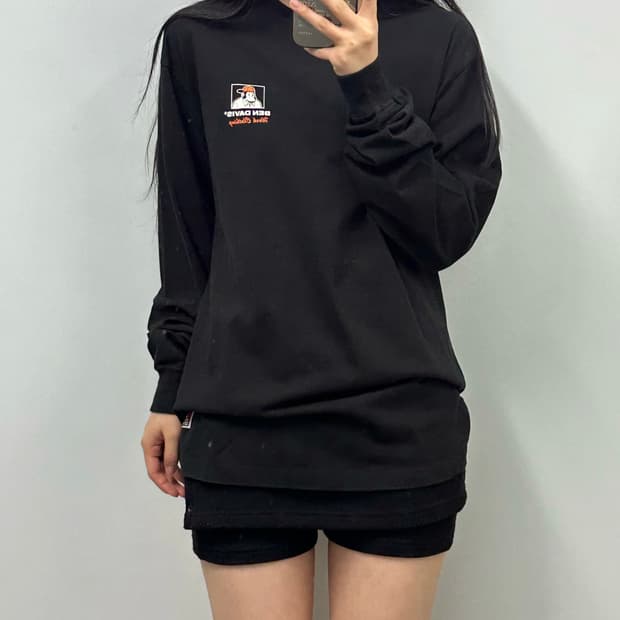 벤데이비스 빅로고 블랙 롱슬리브 긴팔티