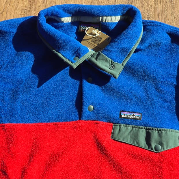 파타고니아 라이트웨이트 신칠라 스냅티 투톤 투어링 레드 블루 XXL