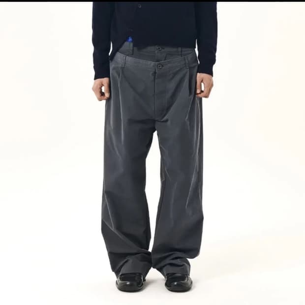 누머레 ee 더블 웨이스트 팬츠 차콜 삽니다