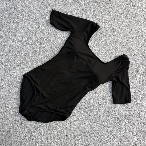 실측확인 빈티지 스퀘어넥 반팔 수영복 0608J2