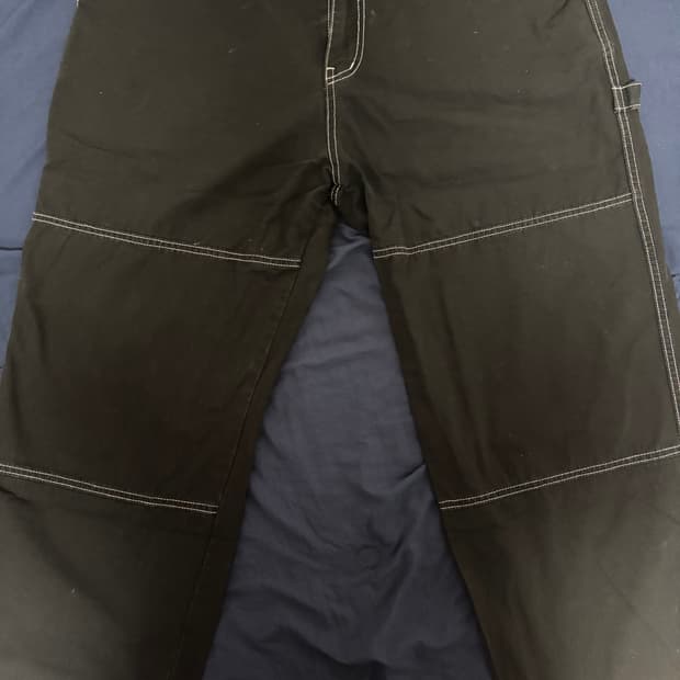 아노트 와이드 카펜터 워크 팬츠 블랙