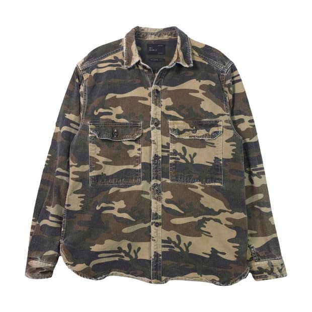 자라 맨 릴렉스핏 빈티지 밀리터리 워크셔츠 L