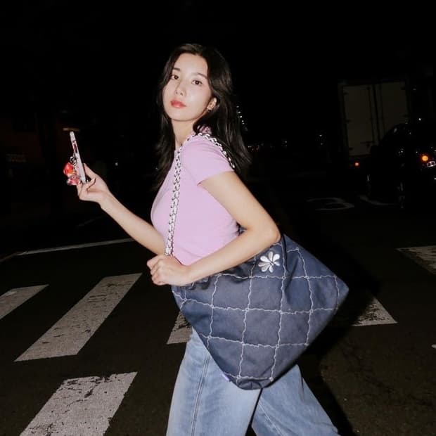 (새상품)티피코시 퀼팅체인 데님