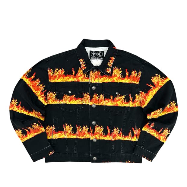 떠그클럽 쵸퍼 플레임 데님자켓(M)