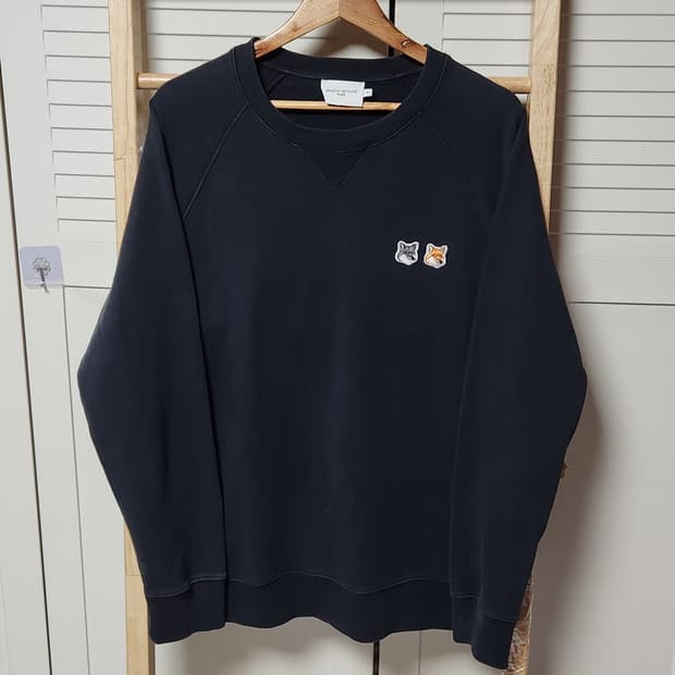 메종키츠네 더블로고 블랙 맨투맨 XL