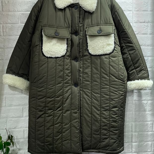 수입 양털 누빔자켓 누빔패딩 카키패딩 누빔코트