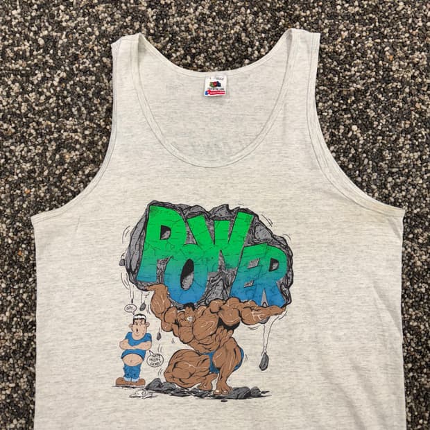 90s 프룻오브더룸 머슬 탱크탑 슬리브리스 made in USA (L)