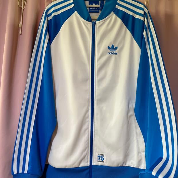 아디다스져지 아디다스 니고베어 트랙탑 새상품급 블루 화이트 불꽃 대장집업