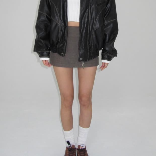 페일제이드 봄버 패디드 레더 자켓