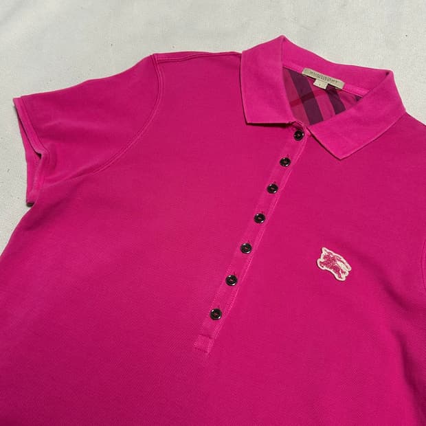 L 버버리 여성용 카라 반팔티