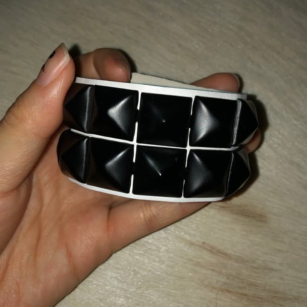 화이트 블랙 펑크 스터드 팔찌