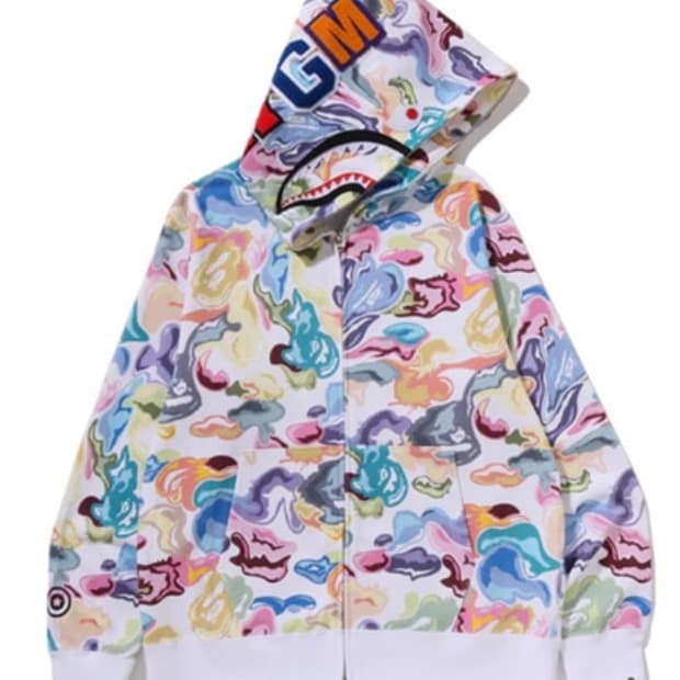 베이프 아트 카모 후드집업