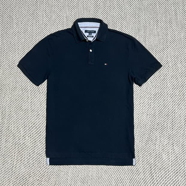 [L] Tommy 타미힐피거 네이비 코튼 반팔 카라티