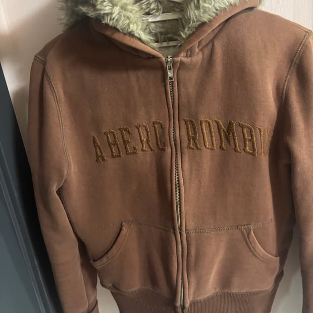 아베크롬비 브라운 퍼 후드집업
