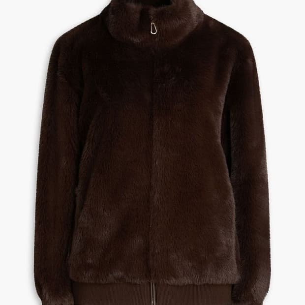 산드로 marron 페이크 퍼 자켓 브라운