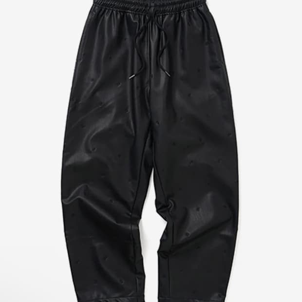 위캔더스 블랙 레더 팬츠 바지 XL