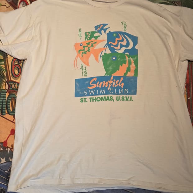 90's 선피쉬 수영클럽 빈티지 티셔츠