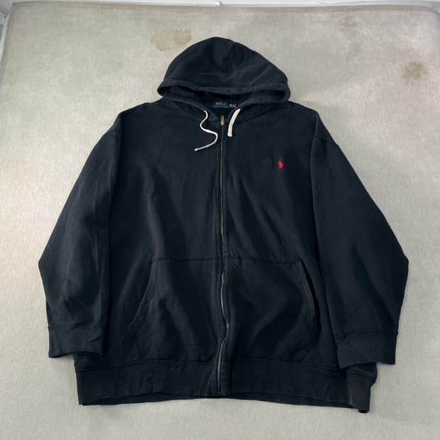 110 폴로랄프로렌 와플 블랙 후드집업 
