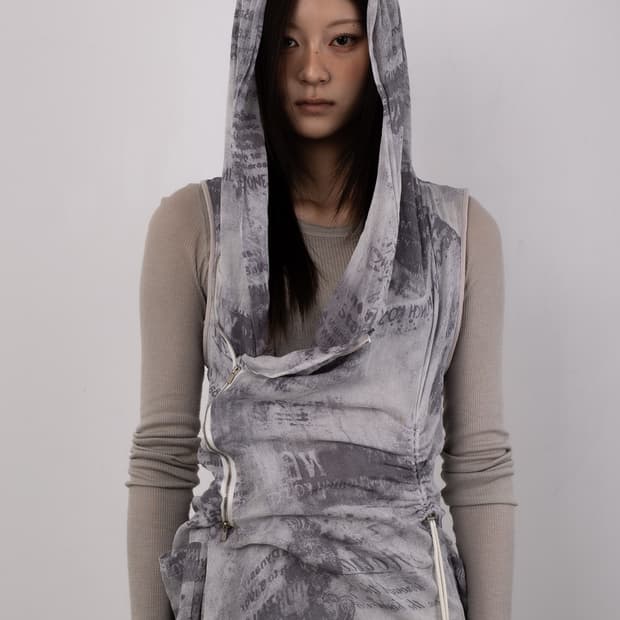BAJRA ASYMMETRIC DRAPE ZIP UP VEST