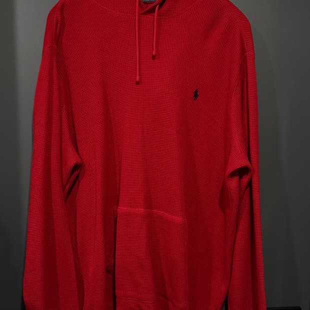 (XXL) 폴로 랄프로렌 써멀 와플 후드 레드