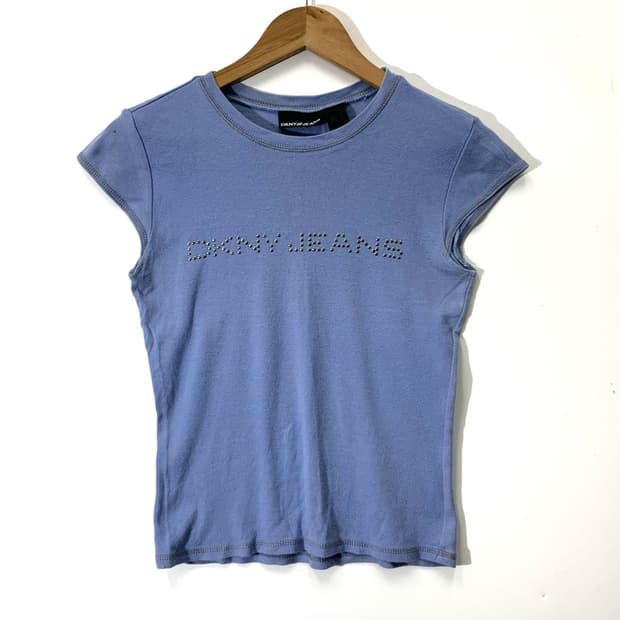 DKNY JEANS 도나카란 골지 스터드 티셔츠