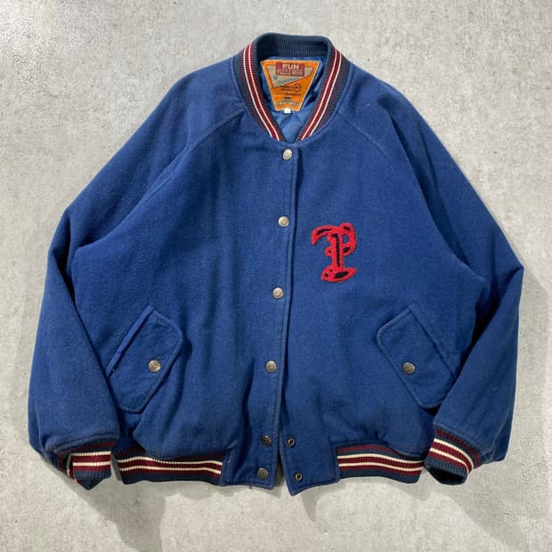 [95-100] 90s Fun Puzzle 빈티지 울 바시티자켓