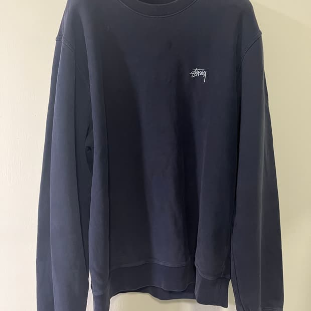 스투시 스탁 로고 네이비 맨투맨 XL