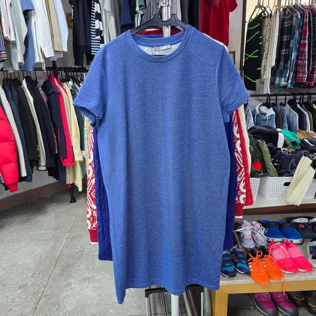 COS 블루 반팔 원피스 (1309)