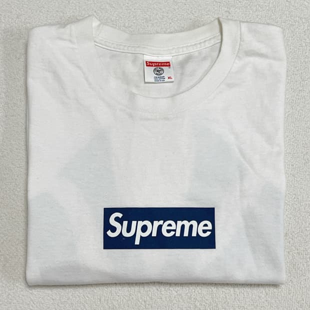 슈프림 양키스 박스로고 티셔츠 화이트 15SS