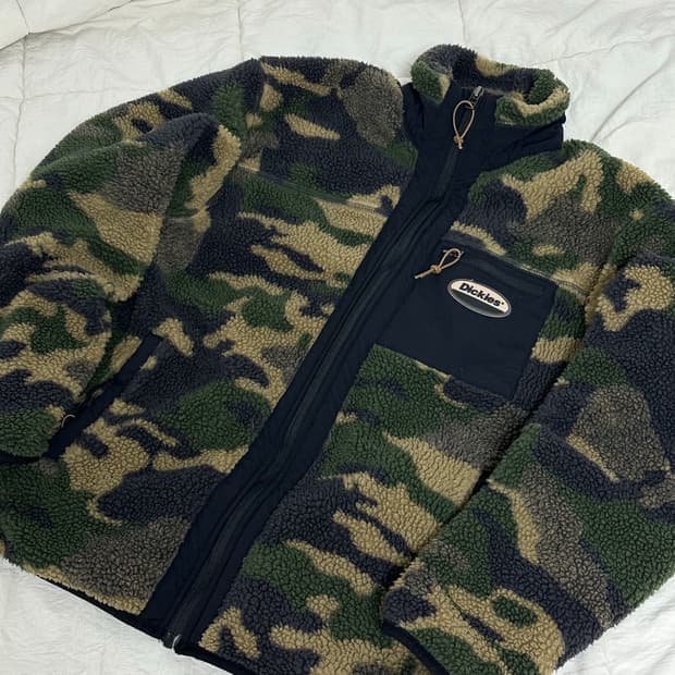 디키즈 카모플라쥬 후리스 플리스 뽀글이 라지 