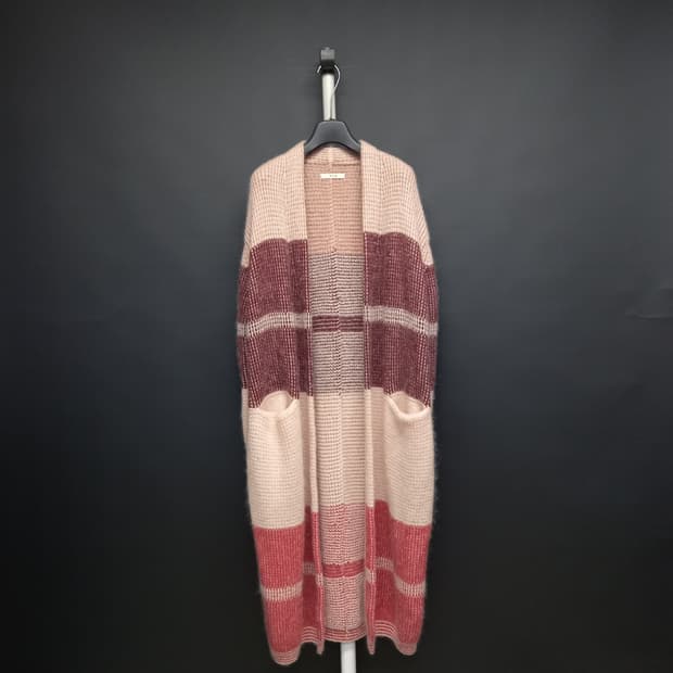 시스템 춘추동 양모 캐시미어블랜 맥시 롱 가디건 F 44-77