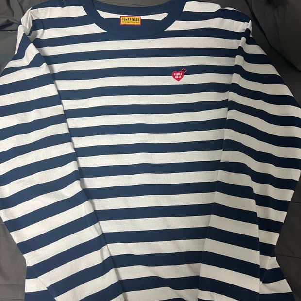 휴먼메이드 스트라이프 롱슬리브 네이비화이트 m