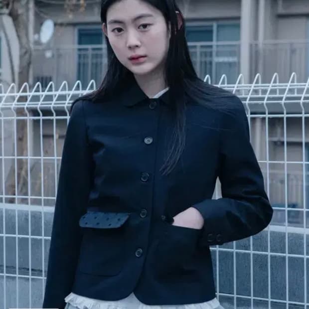 오헤시오 도트 라운드 카라 자켓