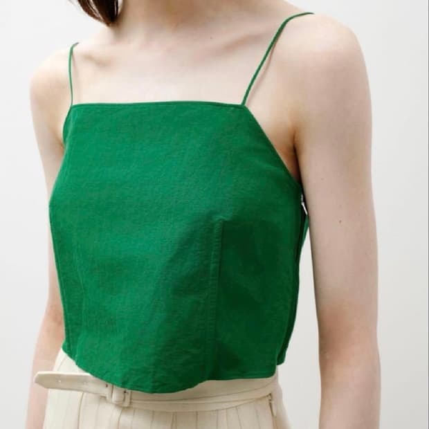 AURALEE LINEN COTTON BUSTIER CAMISOLE