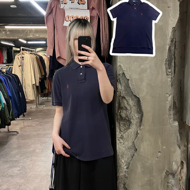 폴로 랄프로렌 카라 반팔 티셔츠 네이비 M  #csz3192