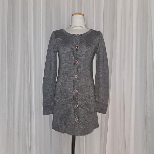 le souk 빈티지 히메 그레이 슬림핏 가디건 원피스