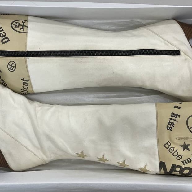 castelbajac white knee boots