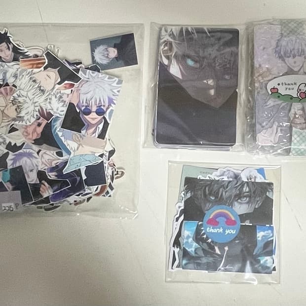 주술회전 고죠 사토루 스티커 & 포카 세트