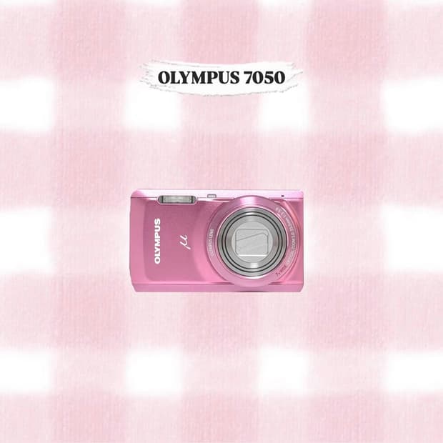 올림푸스 뮤7050 핑크 빈티지디카