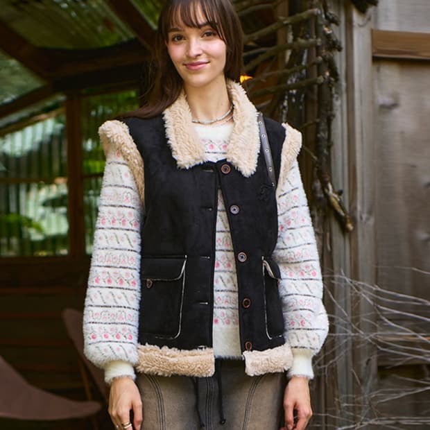 비터셀즈(BITTER CELLS) 크루아상 베스트무스탕 프리사이즈 새상품