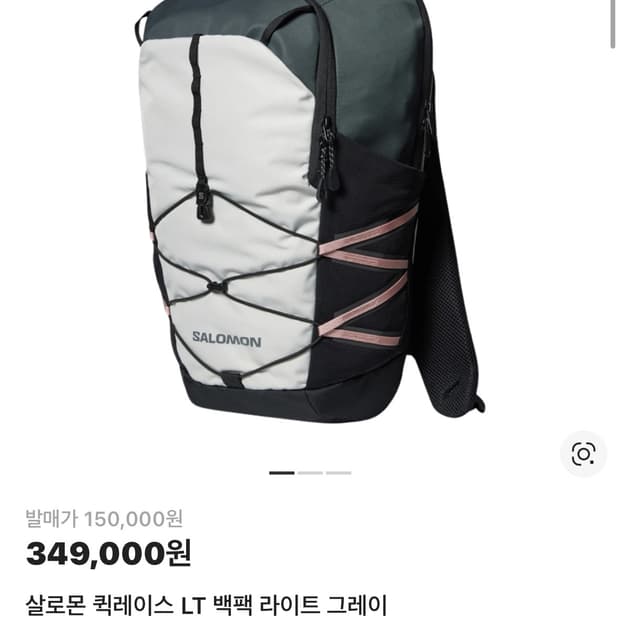 살로몬 퀵레이스 LT 라이트그레이 백팩